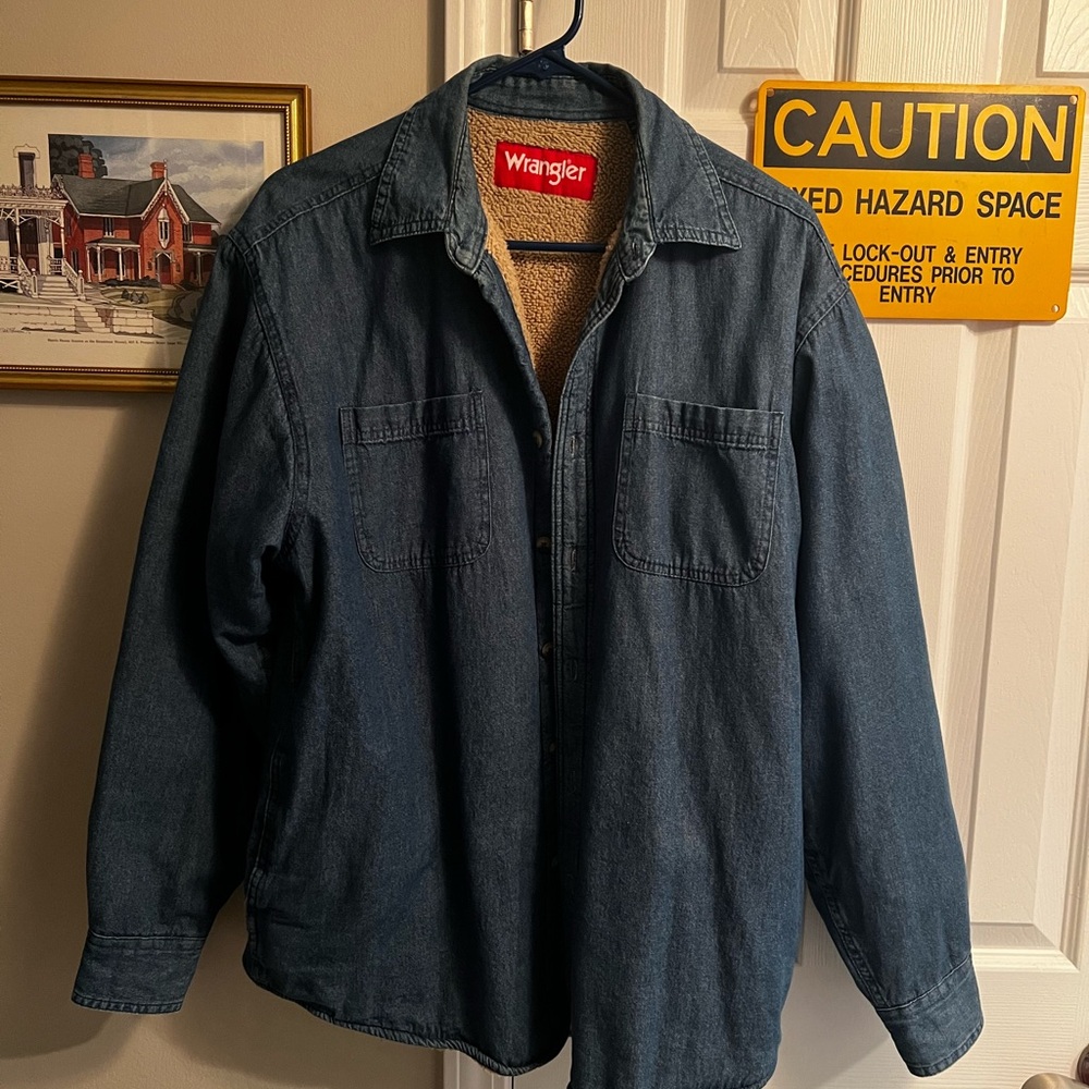Vintage Wrangler Sherpa Lined Shirt Jacket (Shacket) Medium